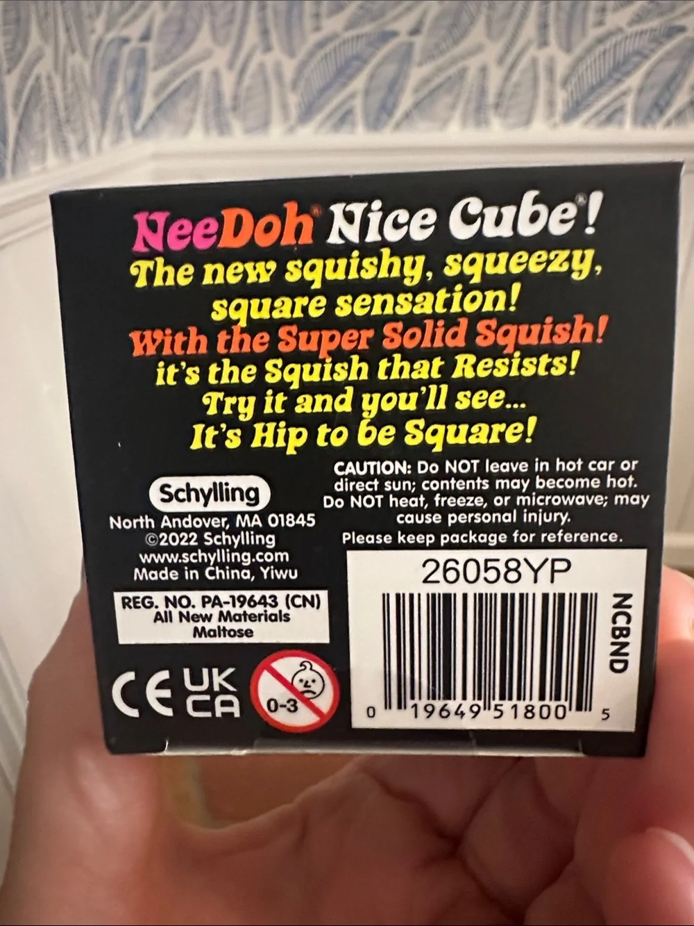 Schylling NeeDoh Nice Cube Super Solid Squish - Blue
